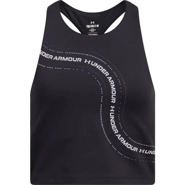 Under Armour MOTION BRANDED CROP Dívčí tílko, černá, velikost XS