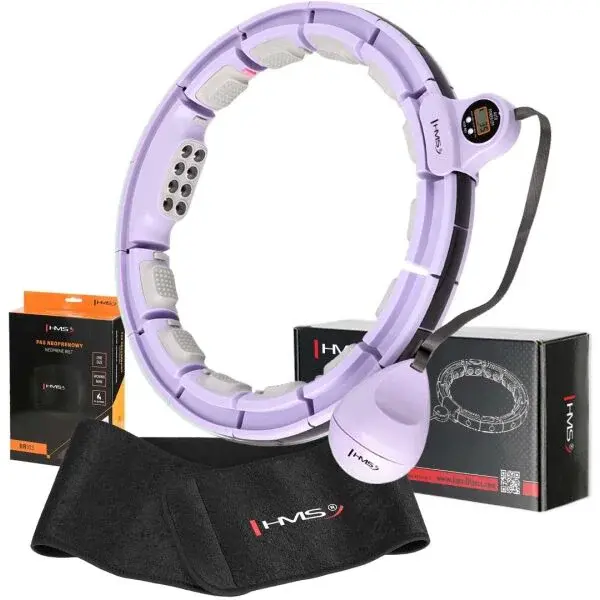 HMS SET HHM13 + BR163 Sada masážní obruče se závažím a zeštíhlujícího pásu, fialová, velikost
