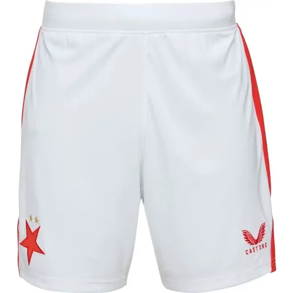 CASTORE SLAVIA PRAGUE HOME SHORT Pánské fotbalové šortky, bílá, velikost