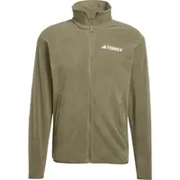 adidas MULTI TERREX ESSENTIALS FULL ZIP FLEECE Pánská outdoorová bunda, khaki, velikost XXL