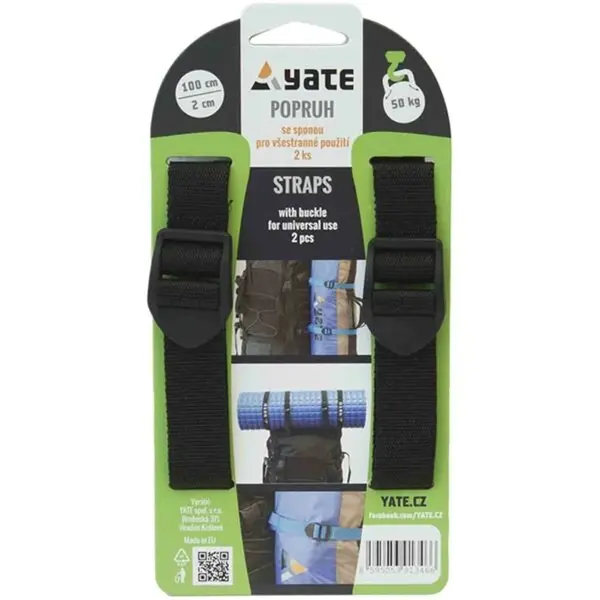 YATE POPRUH SE SPONOU Popruh se sponou, černá, velikost