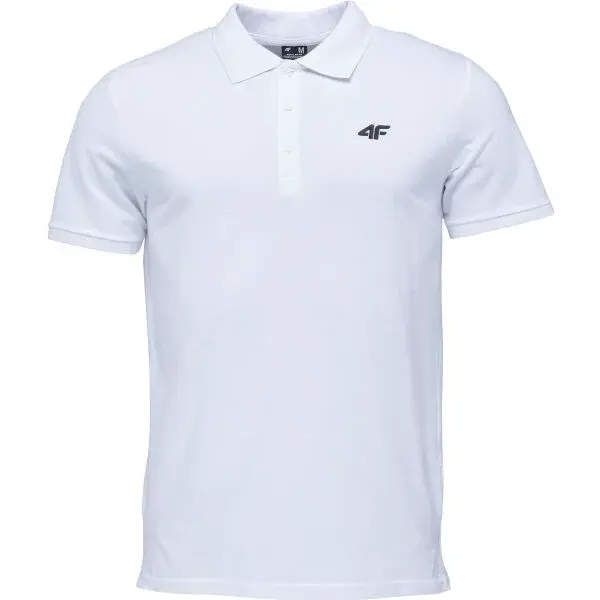 4F POLO SHIRT Pánské polo triko, bílá, velikost