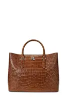 Kožená kabelka Lauren Ralph Lauren hnědá barva, 431942189