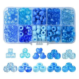 250Pcs Transparent & Opaque Acrylic Beads and Plastic Beads Kits