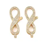 Brass Micro Pave Clear Cubic Zirconia Lobster Claw Clasps