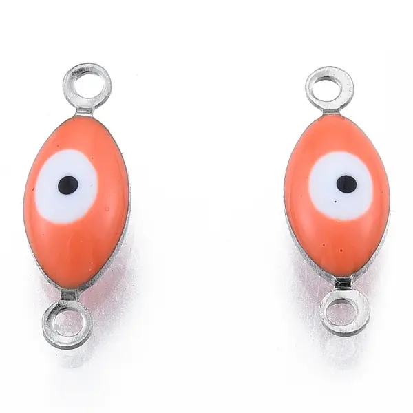 304 Stainless Steel Enamel Connector Charms