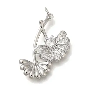 Rack Plating Brass Micro Pave Cubic Zirconia Pendants