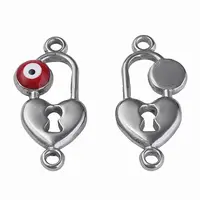304 Stainless Steel Enamel Connector Charms