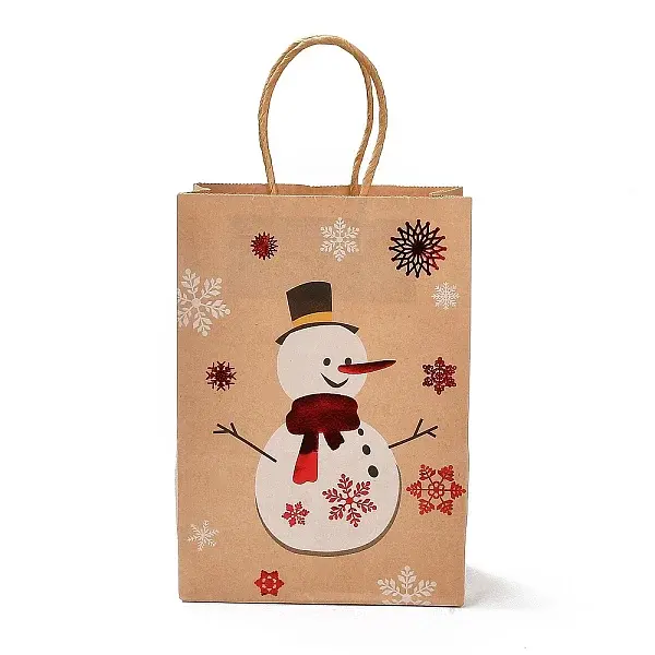 Christmas Theme Hot Stamping Rectangle Paper Bags