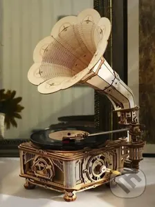 NiXiM Dřevěné 3D puzzle/Funkční gramofon – elektrický - puzzle z kategorie 3D puzzle