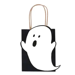 10Pcs Halloween Ghost Paper Candy Bags with Handles