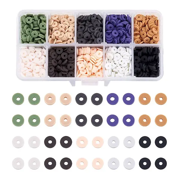 2200-2400Pcs 10 Colors Handmade Polymer Clay Beads