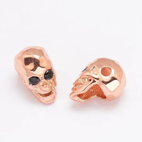 Eco-Friendly Brass Micro Pave Cubic Zirconia Beads