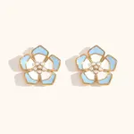 304 Stainless Steel Enamel Stud Earrings