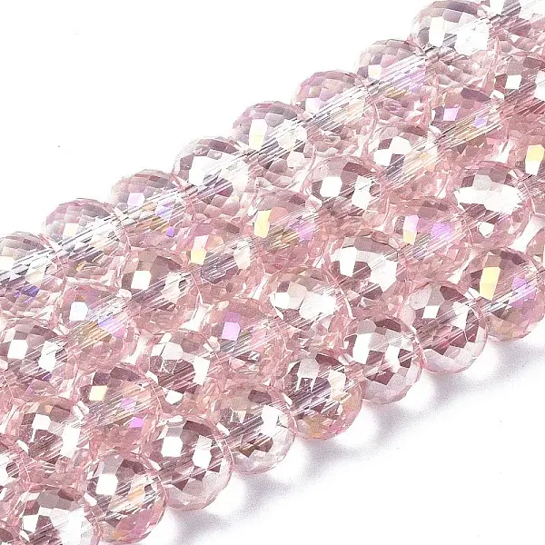 Electroplate Transparent Glass Beads Strands