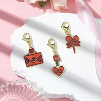 Valentine's Day Envelope Heart Alloy Enamel Pendant Decorations