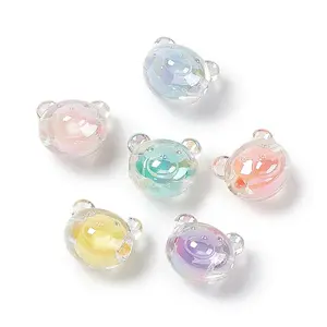 UV Plating Rainbow Iridescent Acrylic Beads