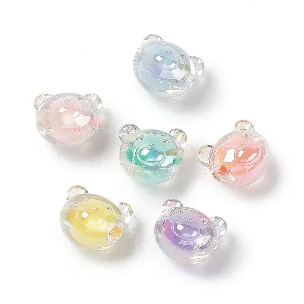 UV Plating Rainbow Iridescent Acrylic Beads