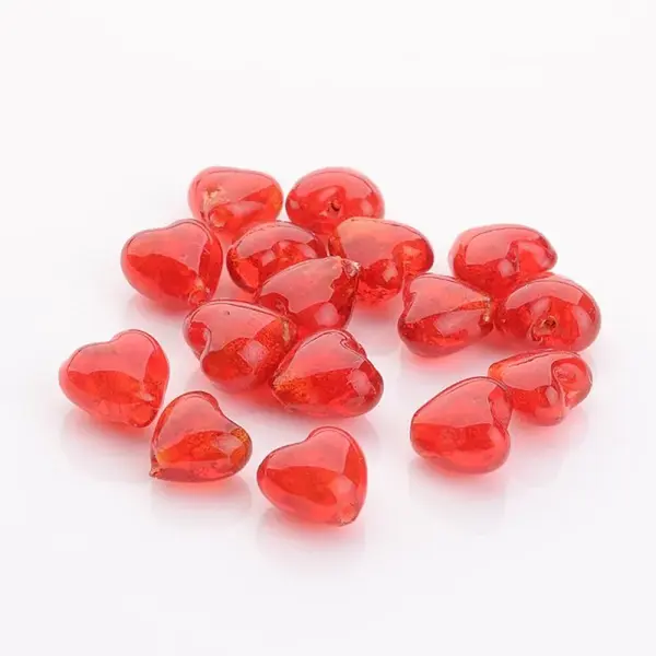 Valentine Gifts for Her Ideas Handmade Gold Foil Glass Beads