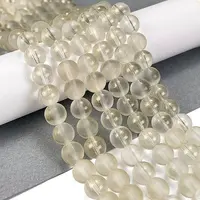 Frosted Transparent Glass Bead Strands