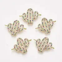 Brass Micro Pave Cubic Zirconia Links