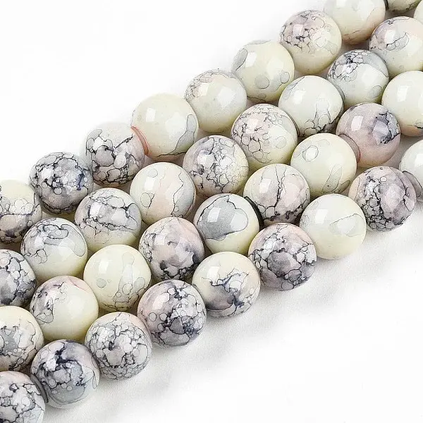 Baking Paint Glass Beads Strands