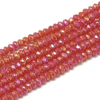 Electroplate Opaque Solid Color Glass Beads Strands