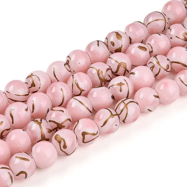 Baking Paint Glass Beads Strands