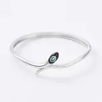 Enamel Snake Hinged Bangle with Cubic Zirconia