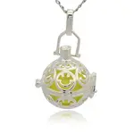 Silver Color Plated Brass Hollow Round Cage Pendants