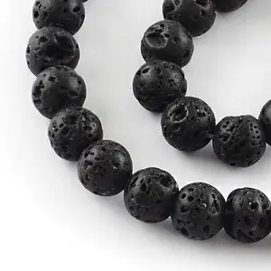 Natural Dyed Lava Rock Gemstone Round Bead Strands