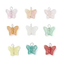 Spray Painted Glass Butterfly Pendants