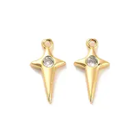 Brass Micro Pave Cubic Zirconia Pendants