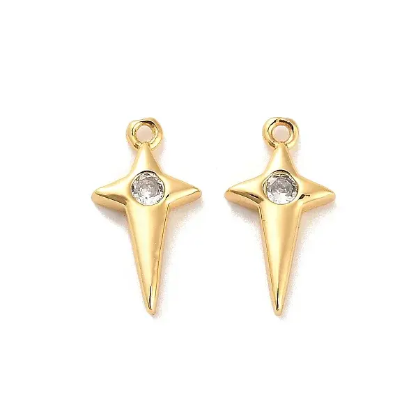 Brass Micro Pave Cubic Zirconia Pendants