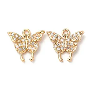Brass Micro Pave Cubic Zirconia Pendants