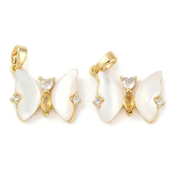 Natural White Shell Butterfly Pendants