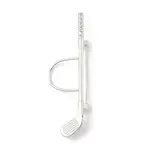 Golf Club Alloy Cubic Zirconia Brooches