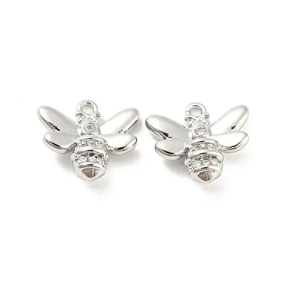 Brass Micro Pave Cubic Zirconia Charms