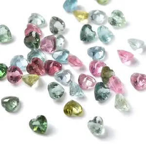 Faceted Natural Multicolor Tourmaline Cabochons