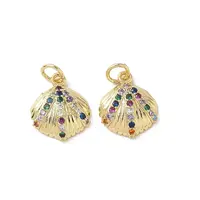 Brass Micro Pave Cubic Zirconia Charms