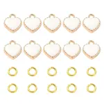 10Pcs Heart Alloy Enamel Charms