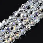Electroplate Transparent Glass Beads Strands
