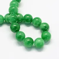 Natural Dyed Yellow Jade Gemstone Bead Strands