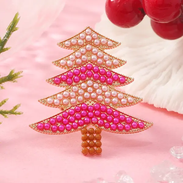 Unique Christmas Tree Alloy Rhinestone Cuff Rings