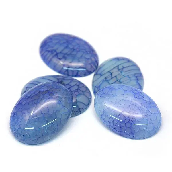 Oval Dyed Natural Crackle Agate Cabochons