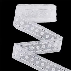 Cotton Flower Pattern Embroidery Lace Ribbon