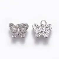 Brass Micro Pave Cubic Zirconia Charms