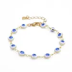 Brass Enamel Evil Eye Link Bracelets