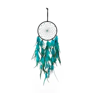 Iron Woven Web/Net with Feather Pendant Decorations
