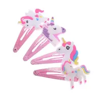 4Pcs 4 Style Cute Unicorn Children's Alloy Hair Clips